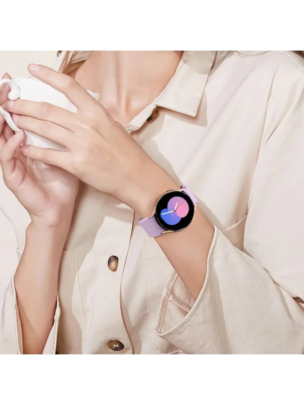 Unisex Lavender Analog Silicone Replacement Strap Samsung Galaxy Classic Watch